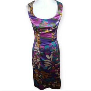 GUESS BY MARCAINO VINTAGE 90'S SILK MULTICOLOR DRESS SZ.S/M GUC.